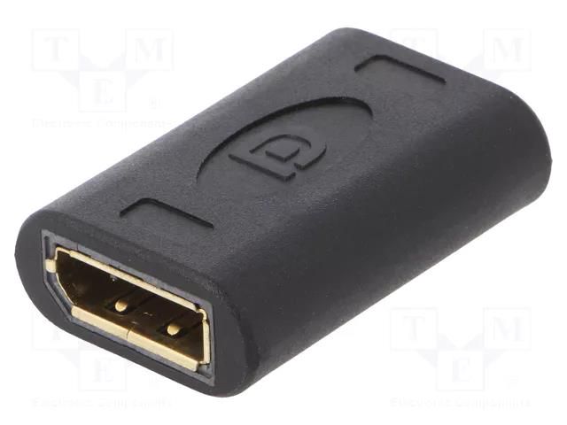 Adapter; DisplayPort socket,both sides; black LOGILINK CV0145