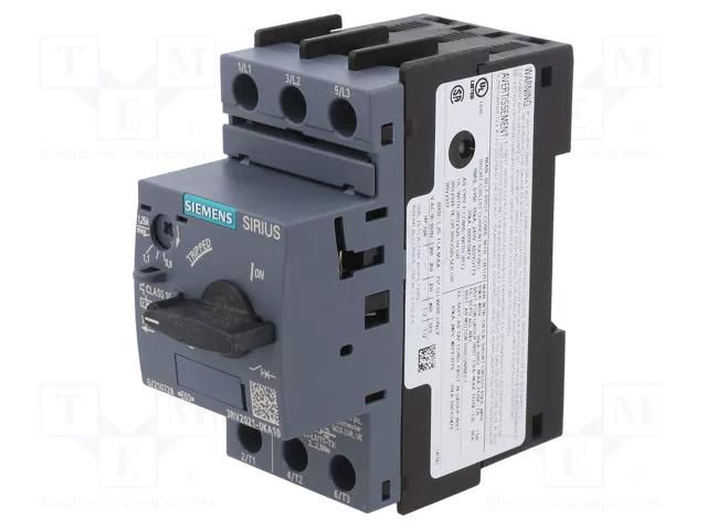 Motor breaker; 0.37kW; 220÷690VAC; for DIN rail mounting; 3RV2 SIEMENS 3RV2021-0KA10