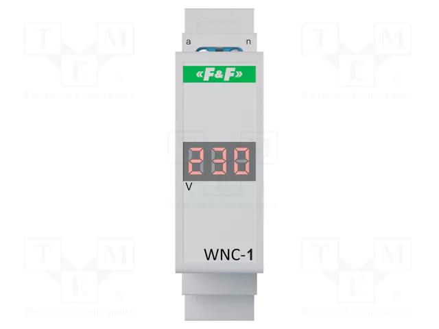 Voltmeter; digital,mounting; 80÷500V; for DIN rail mounting; LED F&F WNC-1