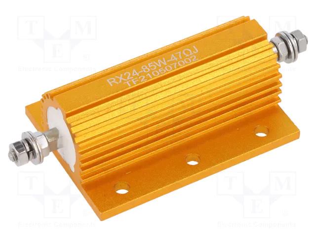 Resistor: wire-wound; with heatsink; 47Ω; 85W; ±5%; 50ppm/°C SR PASSIVES AHP85W-47RJ