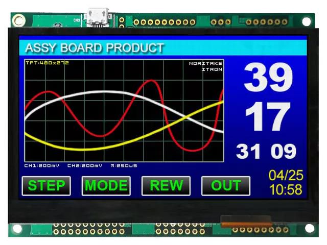 Display: TFT; 4.3"; 480x272; Illumin: LED; Dim: 108x80x9.5mm NORITAKE Itron GTWQ043C3A00PA