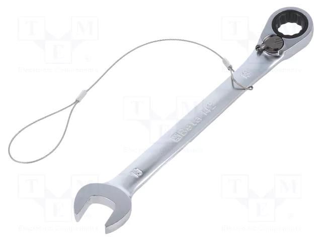 Wrench; combination spanner,with ratchet; 13mm; steel; L: 180mm BETA BE142HS/13