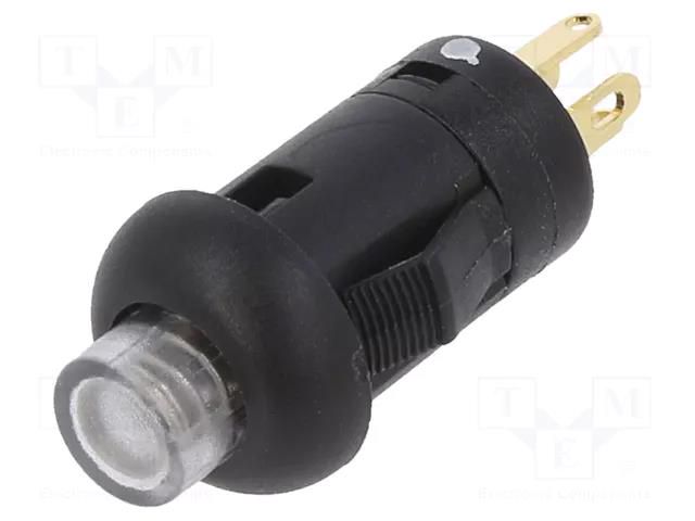Switch: push-button; Pos: 2; SPST-NO; 0.1A/30VDC; OFF-(ON); red E-SWITCH LP1OA1AR
