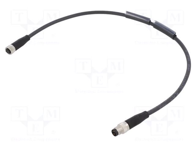 Cable: for sensors/automation; straight; 0.3m; 60VDC; 60VAC; 4A BALLUFF BCC0CAH