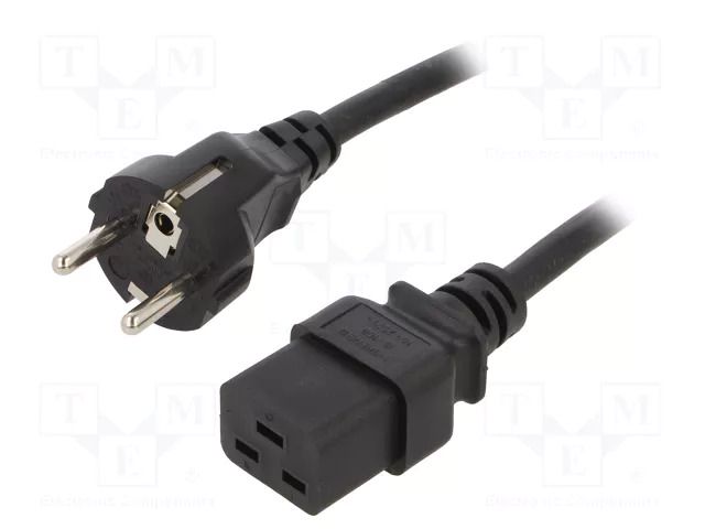 Cable; CEE 7/7 (E/F) plug,IEC C19 female; 1.8m; black; 16A; 250V LOGILINK CP152