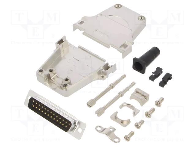 Connector: D-Sub; PIN: 25; plug; male; soldering; for cable; black ENCITECH DTZF25-DBP-K