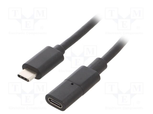 USB-USB; USB C socket,USB C plug; 0.3m CLIFF FCR72000