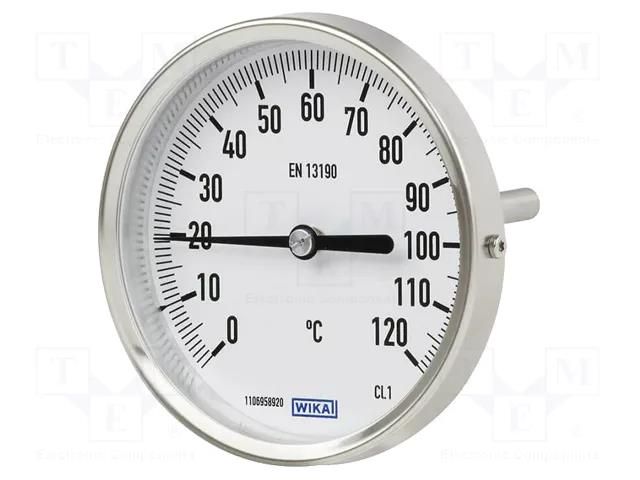 Meter: temperature; analogue,bimetal; -20÷60°C; Probe l: 100mm WIKA TMA52-3906892