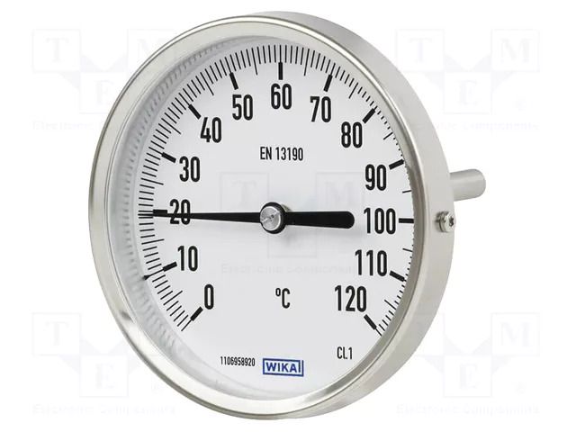 Meter: temperature; analogue,bimetal; -30÷50°C; Probe l: 100mm WIKA TMA52-3903699