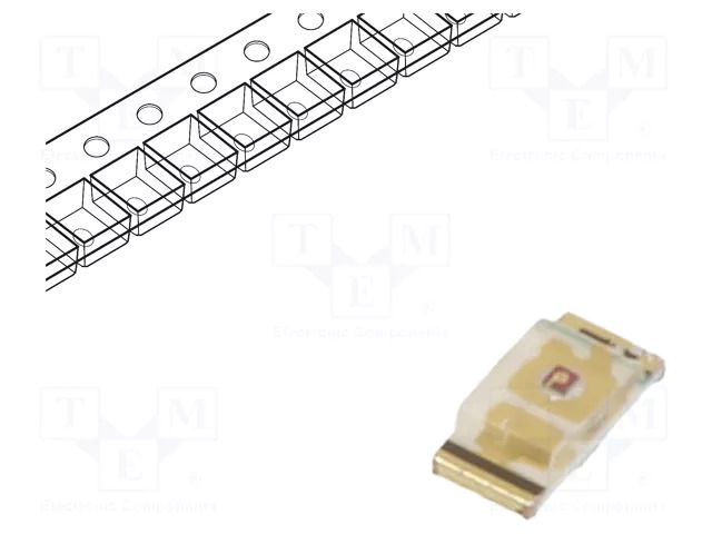 LED; red; SMD; 25÷80mcd; 1.75÷2.3VDC; 1.6x0.8x0.4mm; 120°; 10mA EVERLIGHT 19-217USRC/S259