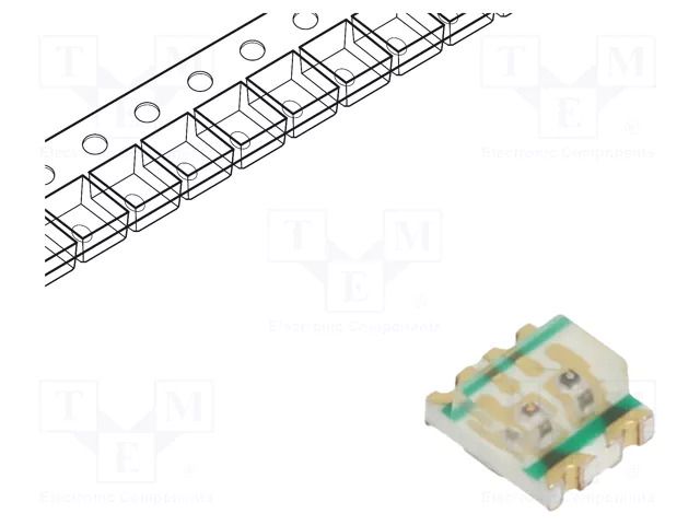 LED; red/yellow-green; SMD; 1.7÷2.4/1.7÷2.4VDC; 1.9x1.6x0.8mm EVERLIGHT 19-22/R6G6C-A01