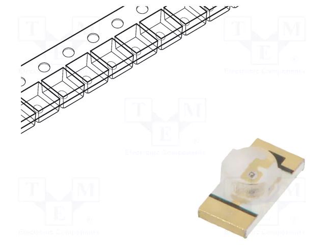LED; red; SMD; 3216; 16÷39mcd; 2÷2.4VDC; 3.2x1.6x1.1mm; 130°; 20mA EVERLIGHT 24-21SURC/S530-A2
