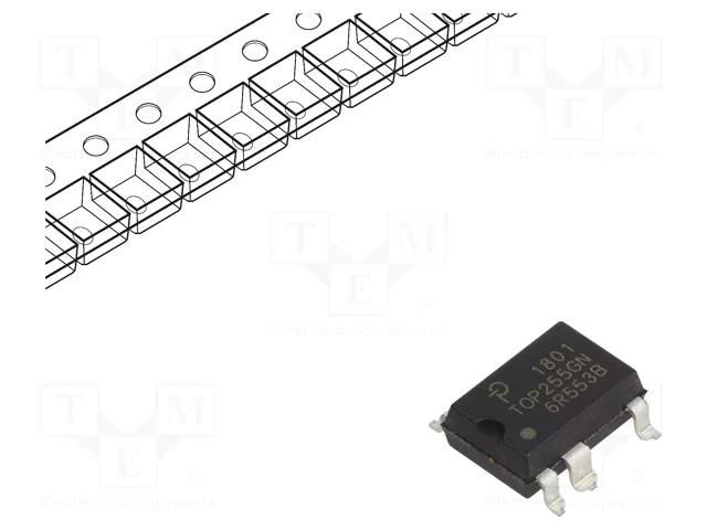 IC: PMIC; AC/DC switcher,SMPS controller; 59.4÷72.6kHz; SMD-8C POWER INTEGRATIONS TOP255GN-TL