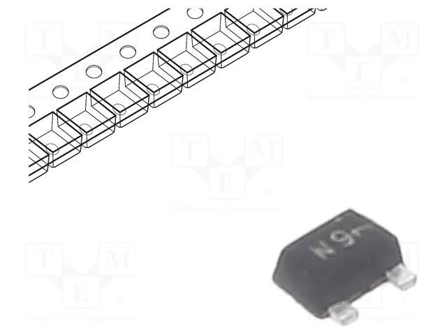 Diode: rectifying; SMD; 80V; 100mA; 4ns; SOT723; Ufmax: 1.2V; 260mW ONSEMI DAN222M3T5G