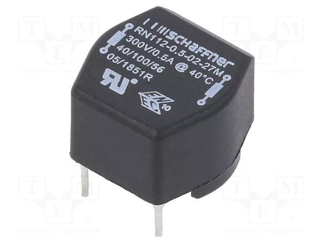 Inductor: wire with current compensation; THT; 500mA; 1200mΩ SCHAFFNER / TE Connectivity RN112-0.5-02-27M
