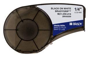 LABEL TAPE, PET, 0.25" X 10FT, BLK/WHITE M21-250-414