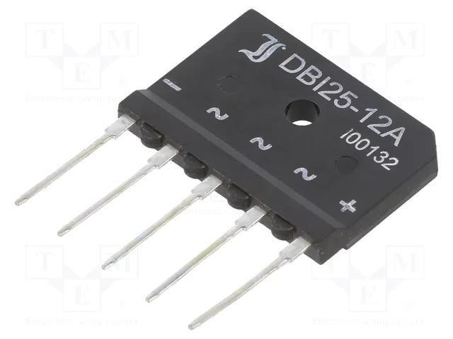 Bridge rectifier: three-phase; Urmax: 1200V; If: 25A; Ifsm: 370A DIOTEC SEMICONDUCTOR DBI25-12A-DIO
