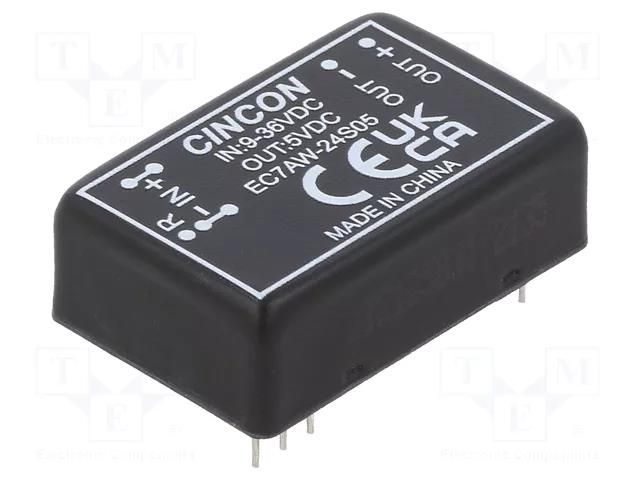 Converter: DC/DC; 10W; Uin: 9÷36VDC; Uout: 5VDC; Iout: 2000mA; DIP24 CINCON EC7AW-24S05