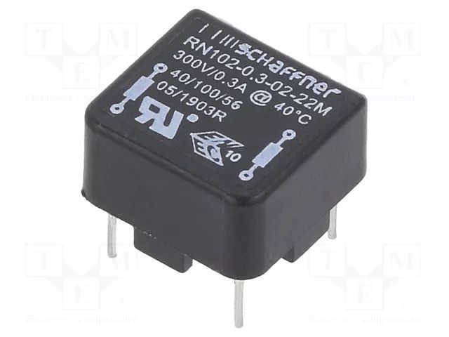 Inductor: wire with current compensation; THT; 300mA; 1300mΩ SCHAFFNER / TE Connectivity RN102-0.3-02-22M