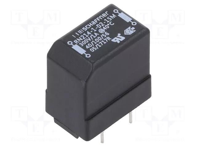 Inductor: wire with current compensation; THT; 1A; 370mΩ; 15mH SCHAFFNER RN214-1-02-15M