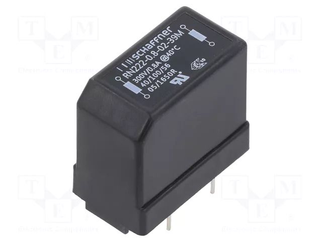 Inductor: wire with current compensation; THT; 800mA; 1000mΩ SCHAFFNER / TE Connectivity RN222-0.8-02-39M