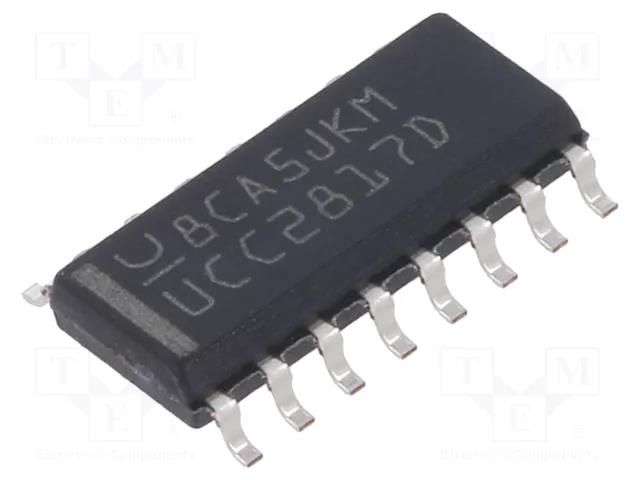 IC: PMIC; PFC controller; SO16; -40÷85°C; 16÷18V; tube; SMPS; 2÷95% TEXAS INSTRUMENTS UCC2817D