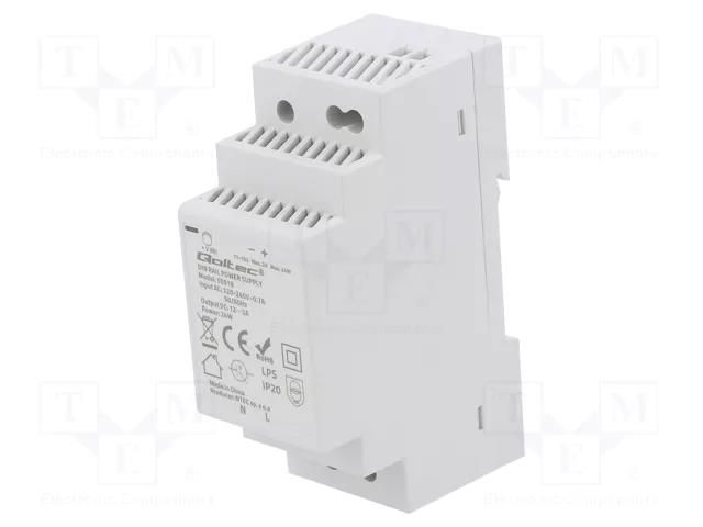Power supply: switching; for DIN rail; 24W; 12VDC; 2A; 220÷240VAC QOLTEC QOLTEC-50918
