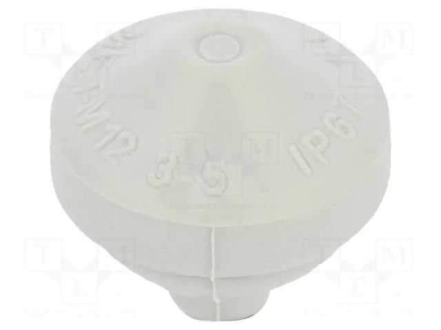 Grommet; elastomer thermoplastic TPE; grey; 3÷5mm; IP67; MET-M HT HI TECH POLYMERS MET-M12-GY