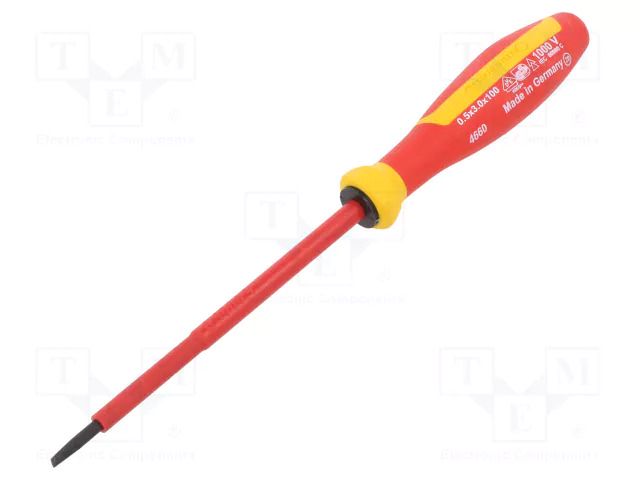 Screwdriver: insulated; slot; 3x0.5mm; Blade length: 100mm; 1kVAC STAHLWILLE ST-46603030