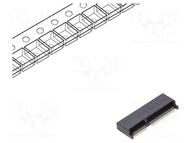 Connector: M.2 (NGFF); horizontal; SMT; gold flash; PIN: 67; 0.5A ATTEND 123A-30E00