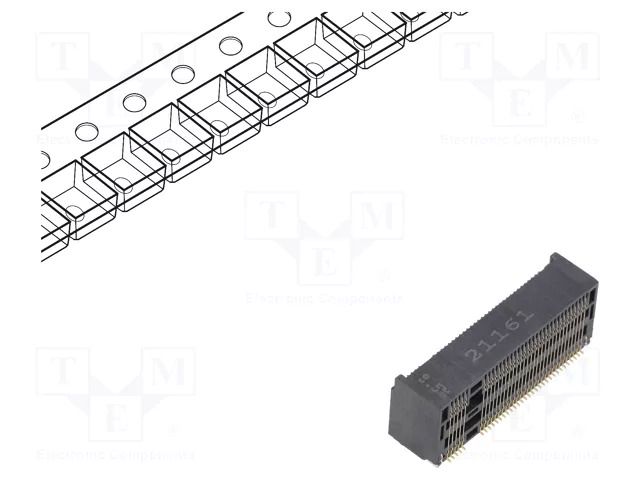 Connector: M.2 (NGFF); horizontal; SMT; gold flash; PIN: 67; 0.5A ATTEND 123A-85MA0