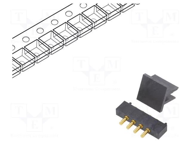 Connector: pogo pin; PIN: 4; SMT; Hmin: 7.5mm; Hmax: 6.2mm ATTEND 303B-443118-254-04