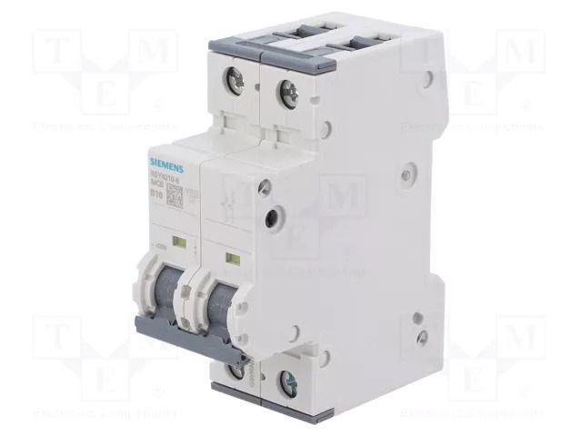 Circuit breaker; 230/400VAC; Inom: 10A; Poles: 2; Charact: B; 10kA SIEMENS 5SY4210-6
