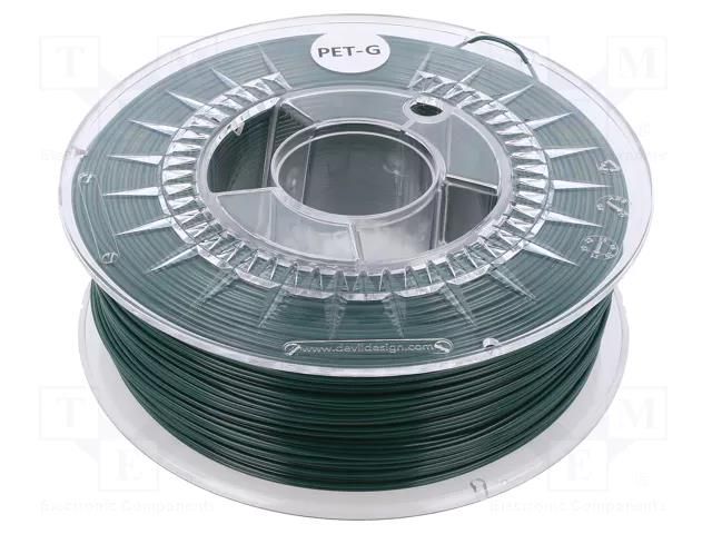 Filament: PET-G; Ø: 1.75mm; race green; 220÷250°C; 1kg DEVIL DESIGN DEV-PETG-1.75-RGN