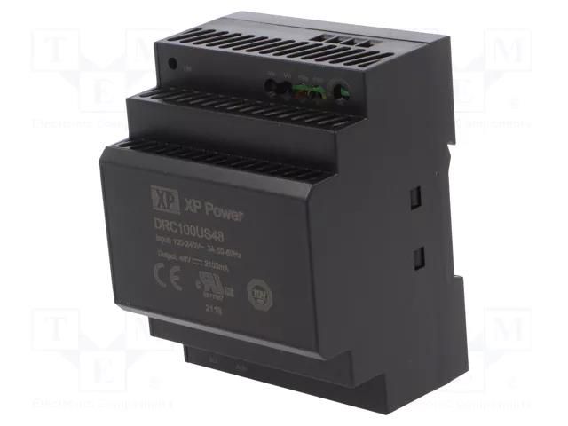 Power supply: switching; for DIN rail; 100W; 48VDC; 2.1A; -30÷70°C XP POWER DRC100US48