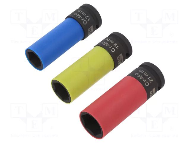 Socket-set; 6-angles,to wheels,socket spanner,impact; 1/2" BAHCO SA.BWSS12P3