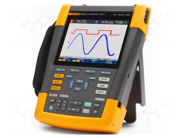 Scopemeter; 500MHz; 8bit; colour,LCD; Ch: 2; 5Gsps; 10kpts/ch; 700ps FLUKE FLK-190-502-III