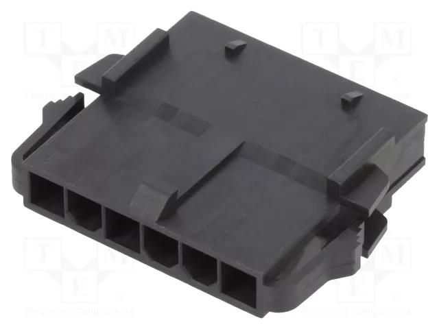 Connector: wire-board; plug; male; Mini-Fit Sigma; PIN: 6; black MOLEX MX-200488-2006