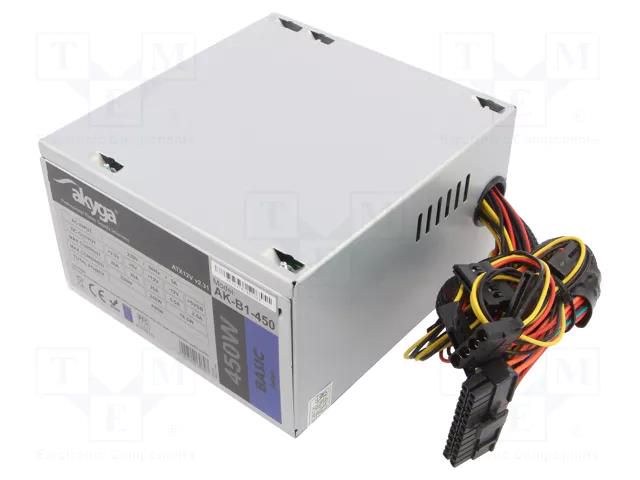 Power supply: computer; ATX; 450W; 3.3/5/12V; Features: fan 12cm AKYGA ZA-ZAS450