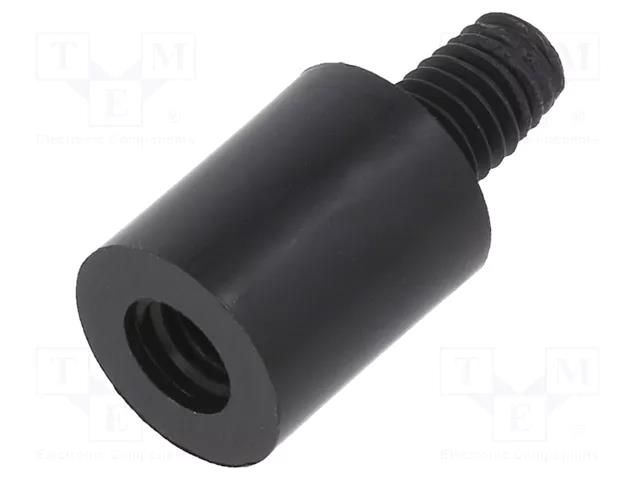 Screwed spacer sleeve; cylindrical; polyamide; M5; M5; 12mm; black DREMEC TFM-M5X12/DR288RD