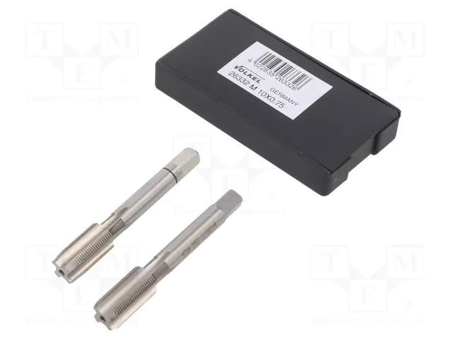 Tap; high speed steel grounded HSS-G; M10; 0.75; 63mm; 5,5mm VÖLKEL VOLKEL-26332