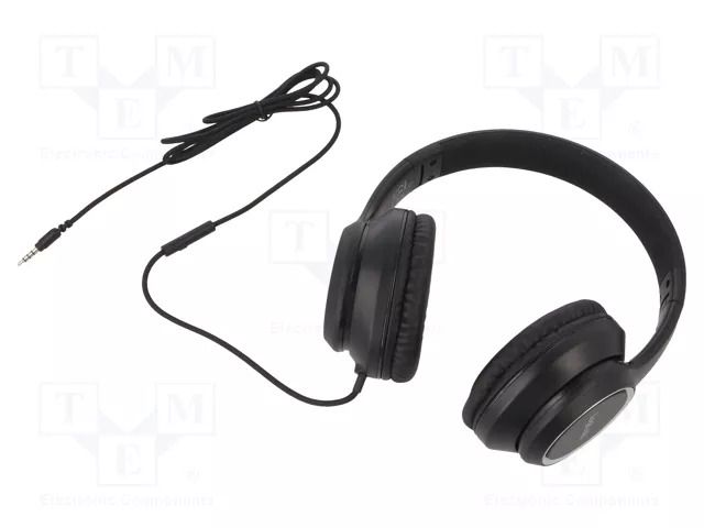 Headphones with microphone; black; Jack 3,5mm; 1.2m; 20÷20000Hz LOGILINK HS0053