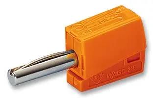 PLUG, 4MM, CAGE CLAMP, ORANGE 215-211