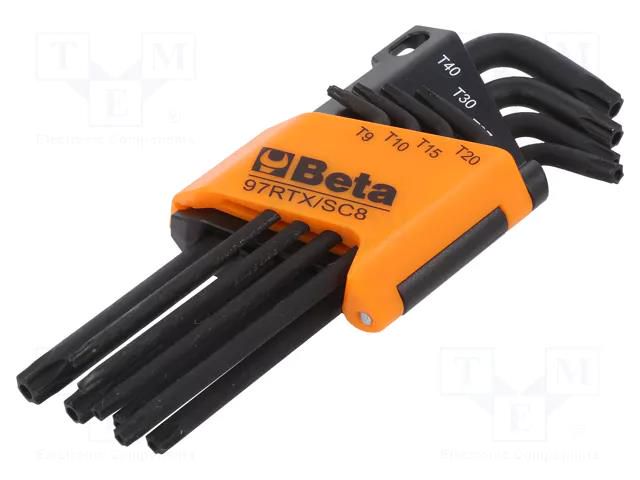 Wrenches set; Torx® with protection; 9pcs. BETA 97RTX/SC8