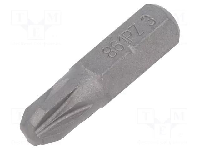 Screwdriver bit; Pozidriv®; PZ3; Overall len: 25mm BETA BE861PZ/3