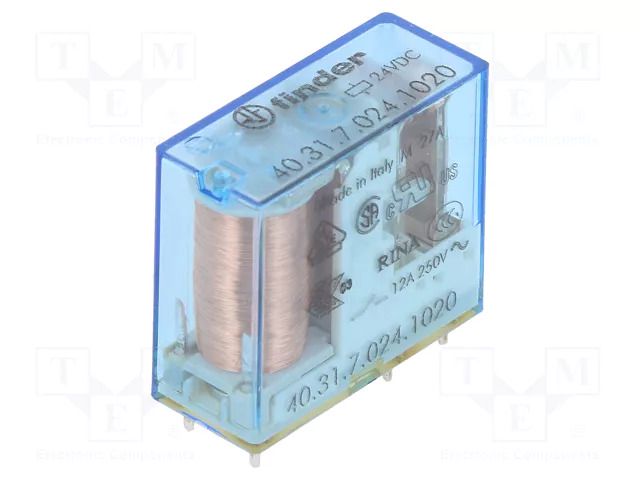 Relay: electromagnetic; SPDT; Ucoil: 24VDC; Icontacts max: 20A FINDER 40.31.7.024.1020
