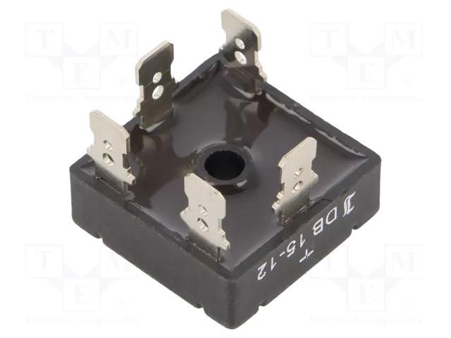 Bridge rectifier: three-phase; Urmax: 1.2kV; If: 15A; Ifsm: 350A DIOTEC SEMICONDUCTOR DB15-12-DIO