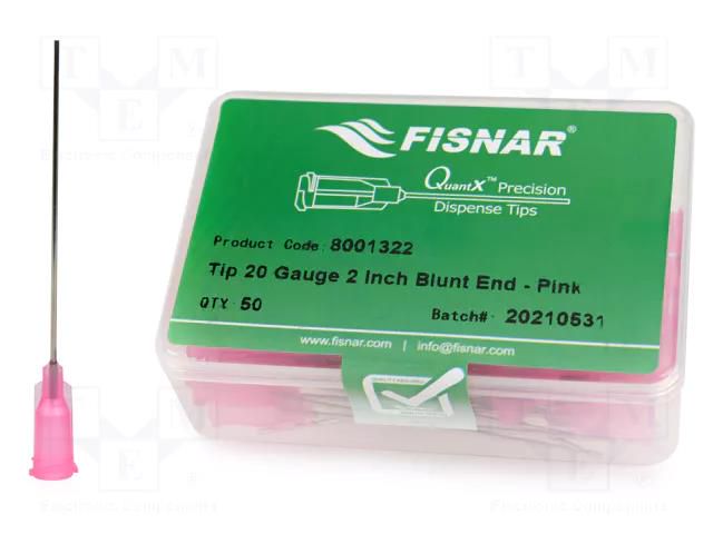 Needle: steel; 2"; Size: 20; straight; 0.58mm; Mounting: Luer Lock FISNAR FIS-20-2-ES