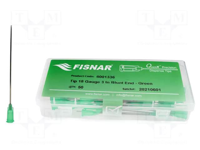 Needle: steel; 3"; Size: 18; straight; 0.84mm; Mounting: Luer Lock FISNAR FIS-18-3-ES