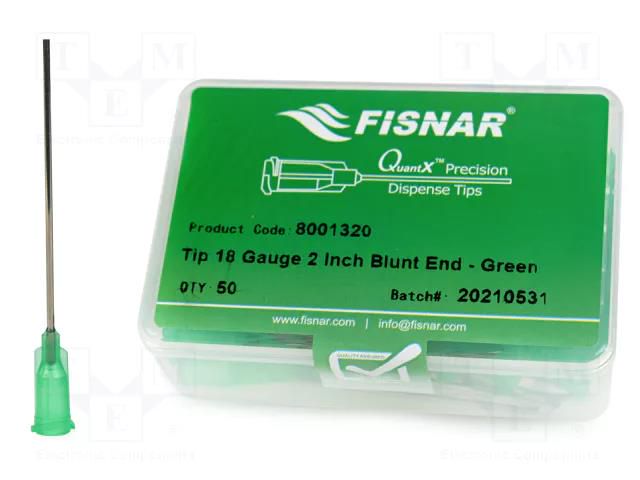 Needle: steel; 2"; Size: 18; straight; 0.84mm; Mounting: Luer Lock FISNAR FIS-18-2-ES
